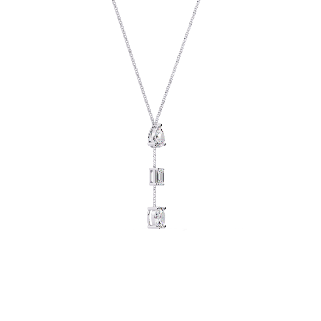 Elegant Triple-Cut CZ Pendant in Silver by Azuni